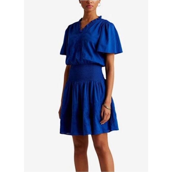 NWT Lauren Ralph Lauren Women's Ruffle Trimmed Dress Size 8 - Picture 1 of 16